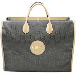 Gucci shoulder Off gray tote Grid GG bag cream leather the